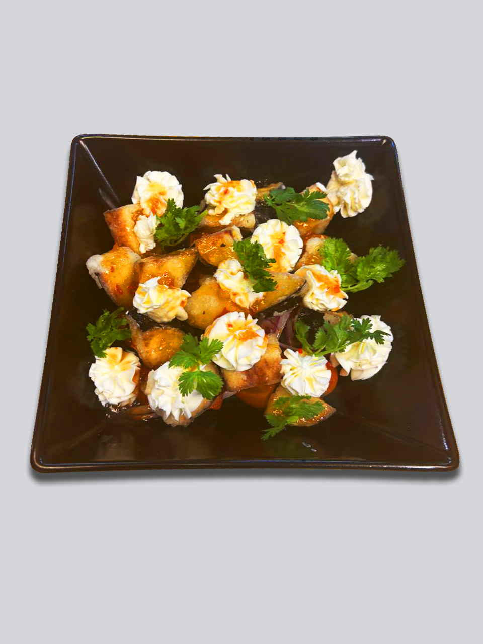 Салат с хрустящими баклажанами